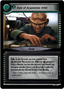 Star Trek 2nd Edition Rule of Acquistion #144 0P3 Foil Promo Card