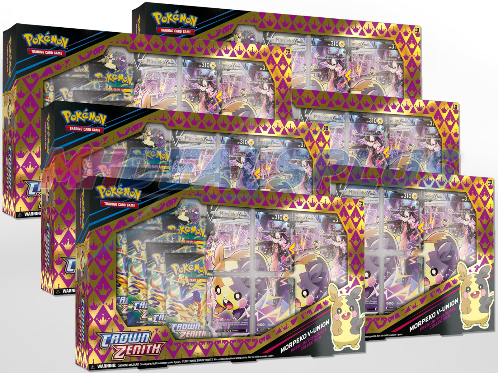 Pokemon Sword & Shield: Crown Zenith Premium Treasures Morpeko V-Union 6ct Case