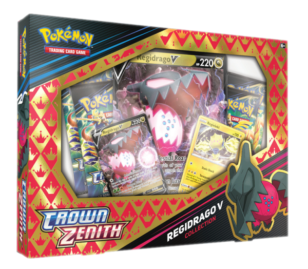 Pokemon Sword & Shield: Crown Zenith Regieleki V / Regidrago V Collection 6ct Case