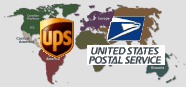 We Ship Via UPS and United States Postal Service