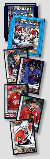 Example products from the panini 2008/09 NHL hockey sticker set.
