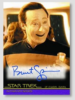 Brent Spiner as Data  (Example Autograph card from Rittenhouse's The Quotable Star Trek Movie Trading Cards)