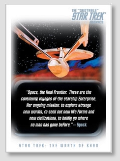 Example card from Rittenhouse's The Quotable Star Trek Movie Trading Cards