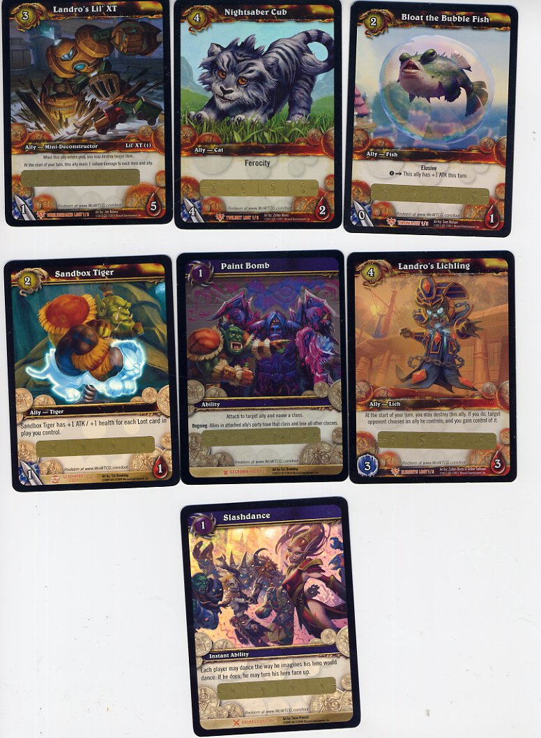 World of Warcraft TCG Unscratched Loot Card Lot of 7 Different Cards